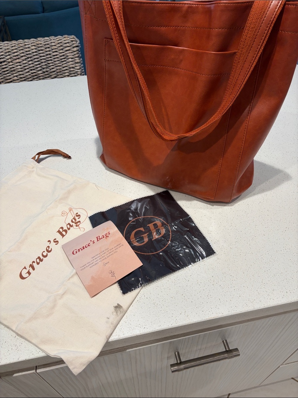 Grace’s Tote Bag. - Rust Leather Tote Bag - Elegant Everyday Shoulder Bag!